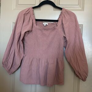 Madewell Lucid Smoked Peplum Top
